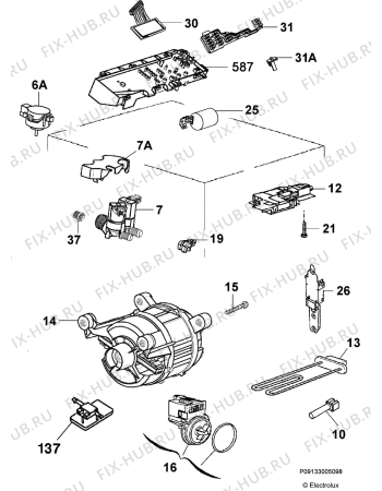 Взрыв-схема стиральной машины Aeg Electrolux L46113 - Схема узла Electrical equipment 268